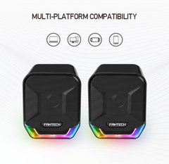 FANTECH SONAR GS202 Computer Speakers USB and 3.5mm RGB Mini Wired Speakers Acoustic Clarity for Desktop Computer Laptop