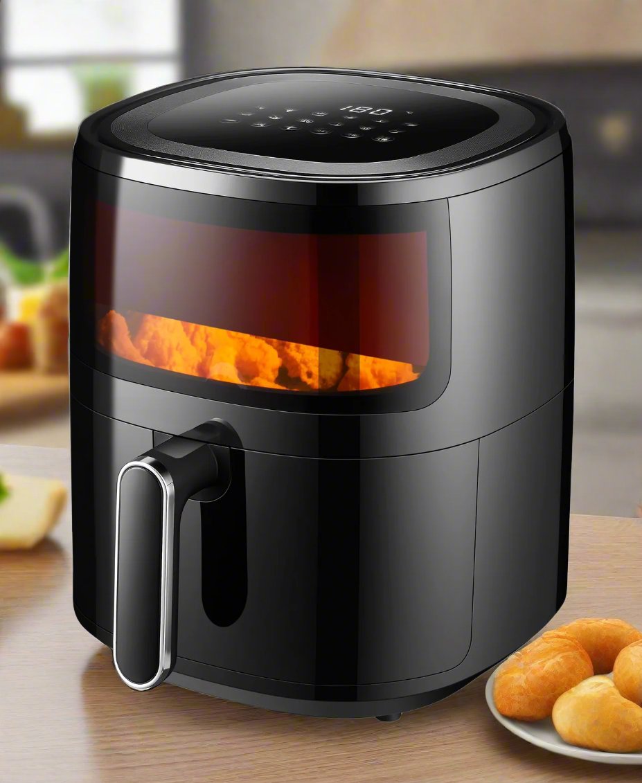 6L Digital Air Fryer w/ 1600W & Glass Window-ACT