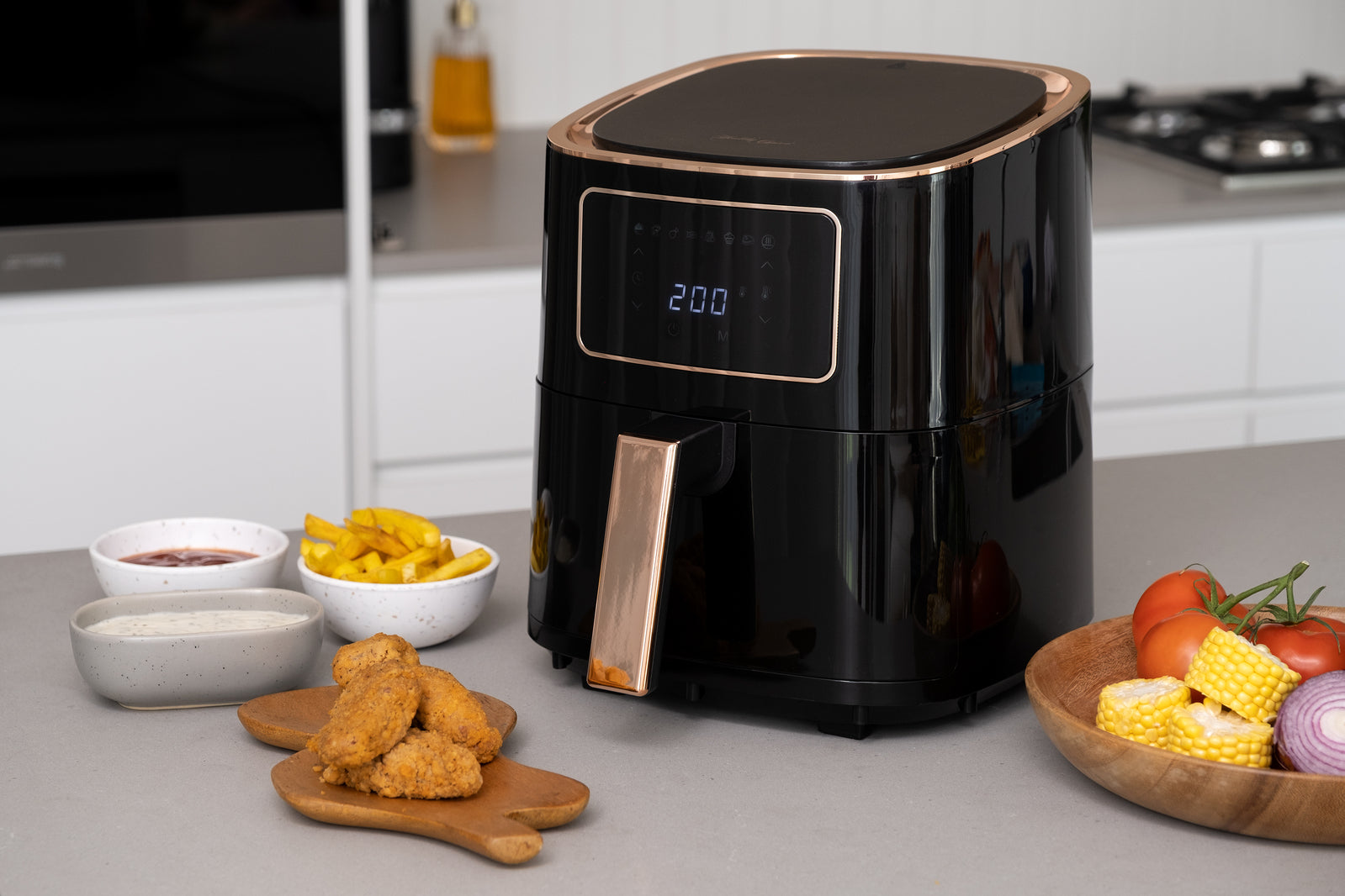 7L Digital Air Fryer (Black) 1700W, 200C, 8 Cooking Settings-ACT