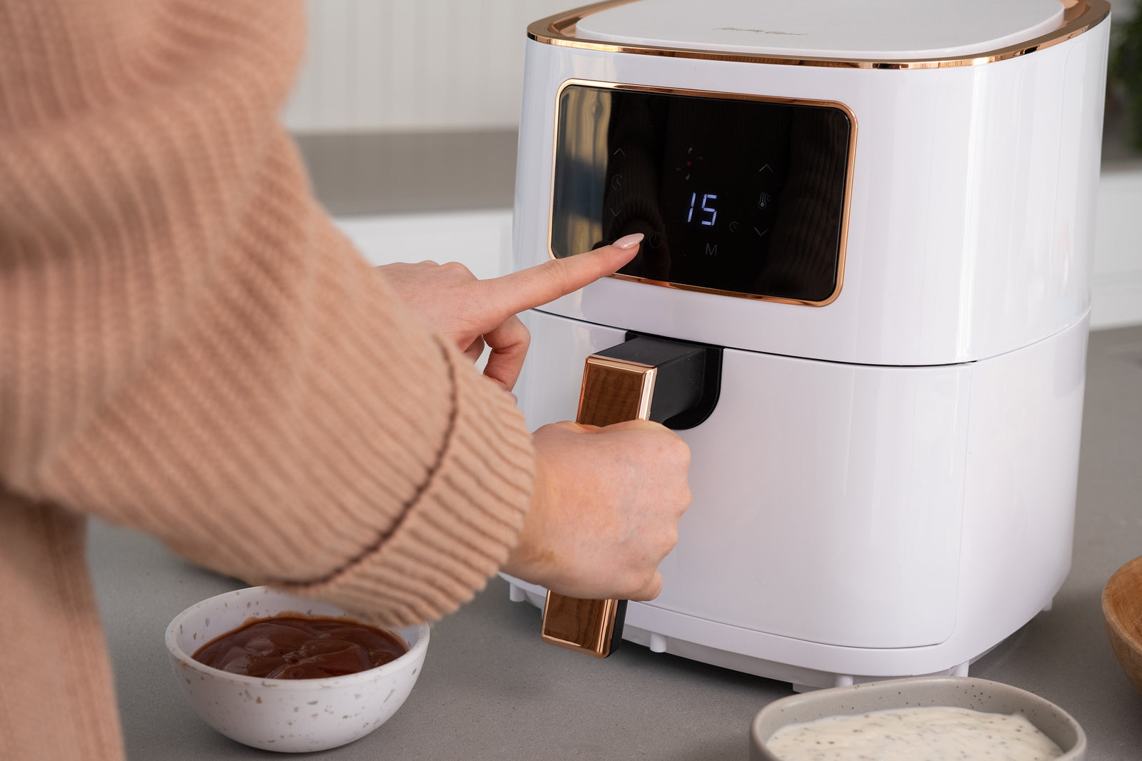 7L Digital Air Fryer (White Rose Gold) 1700W, <200å¡C, 8 Cooking Settings-ACT