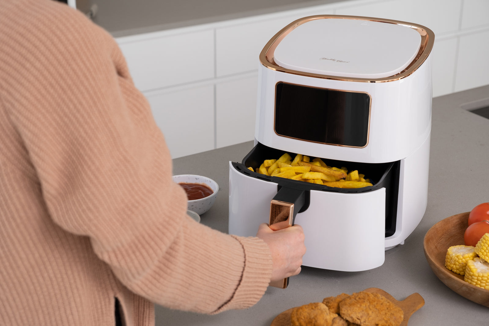 7L Digital Air Fryer (White Rose Gold) 1700W, <200å¡C, 8 Cooking Settings-ACT