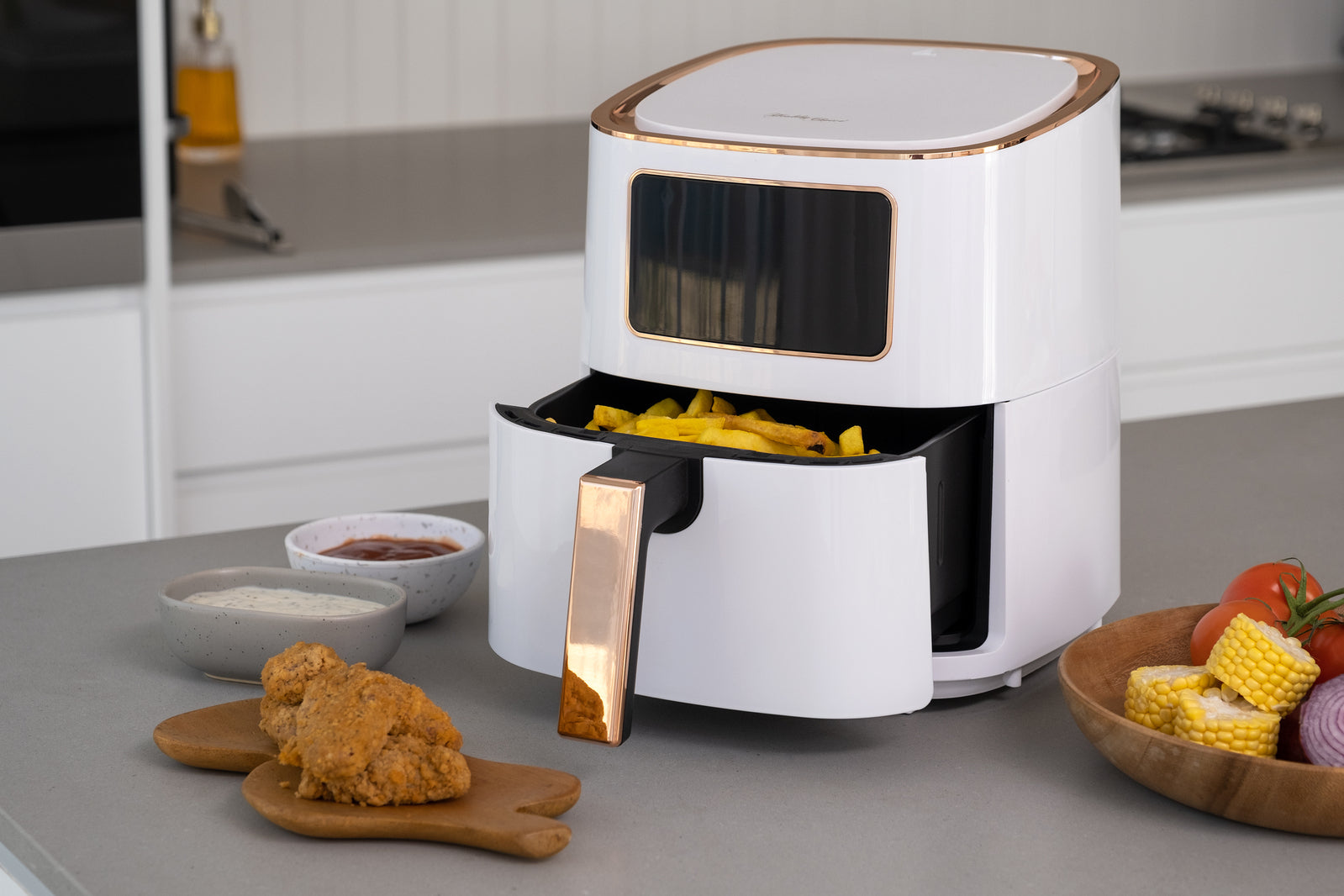 7L Digital Air Fryer (White Rose Gold) 1700W, <200å¡C, 8 Cooking Settings-ACT