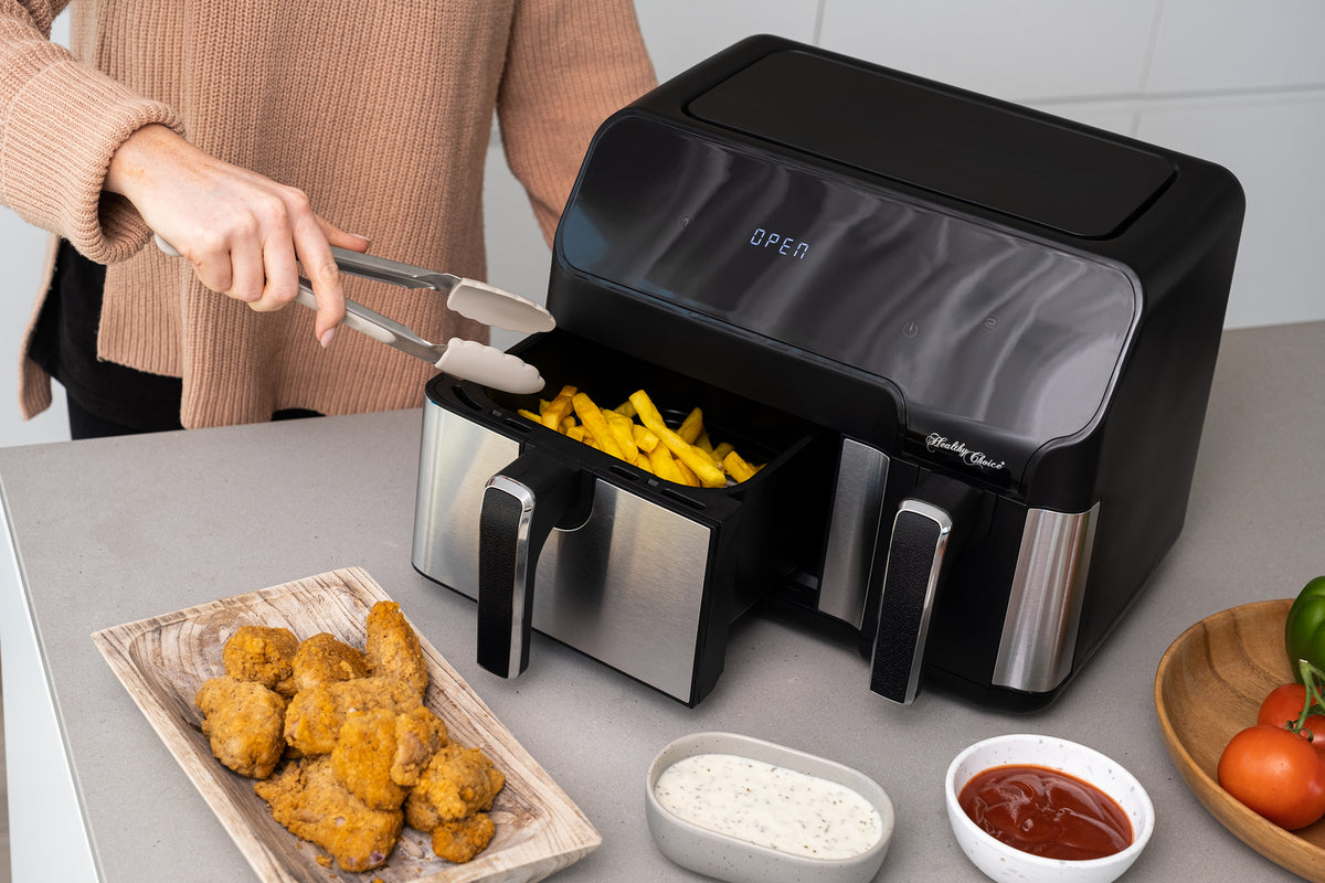 10L Digital Dual Zone Air Fryer w/ Dual Temperature Control-ACT