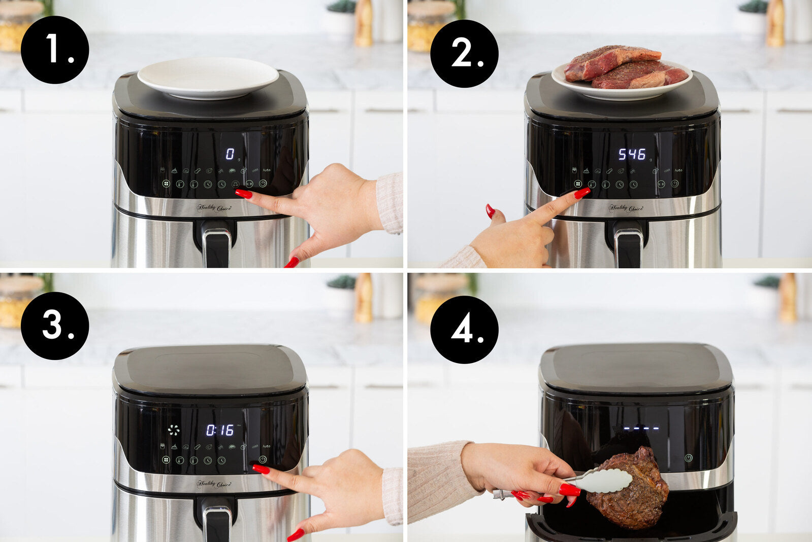 7L Air Fryer Wiz w/ Built-In Scale, 200C, 9 Cooking Programs-TAS_Metro