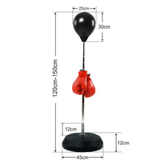 Free-Standing Boxing Set: PU Punching Ball & Boxing Gloves-VIC_Metro