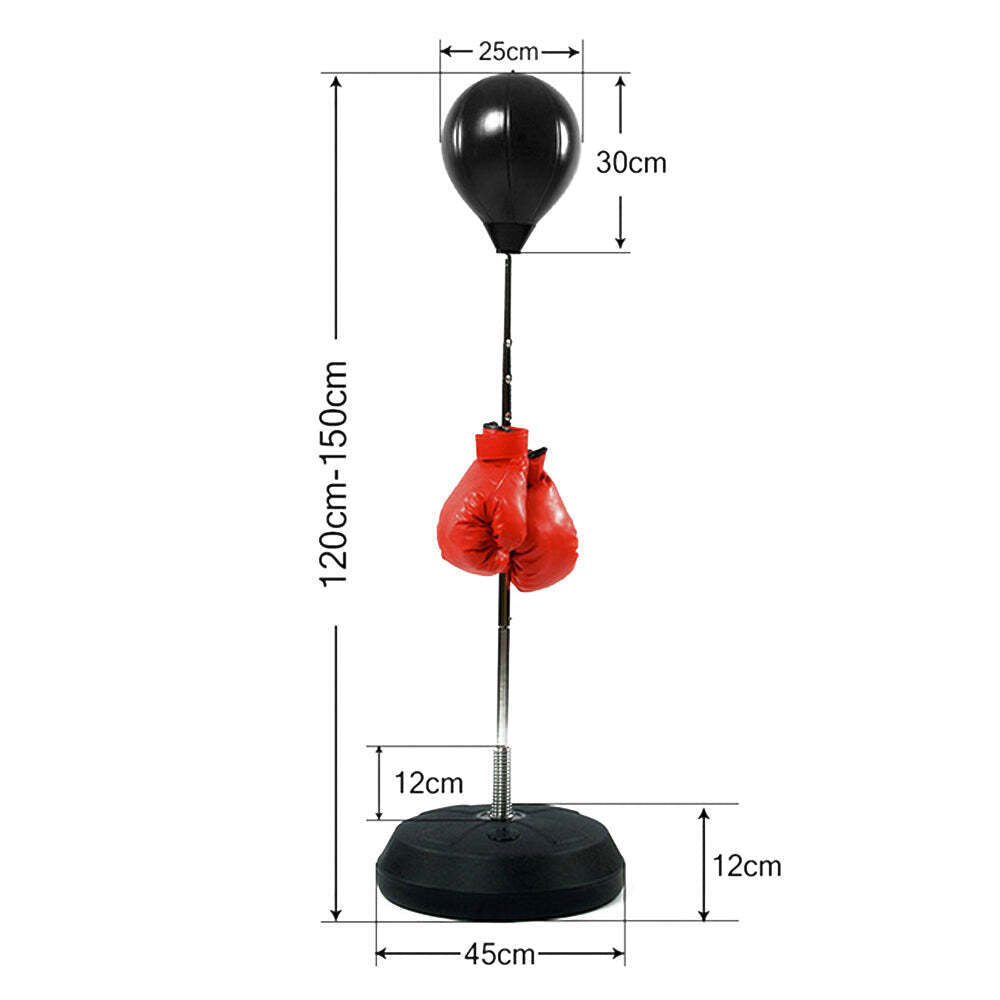 Free-Standing Boxing Set: PU Punching Ball & Boxing Gloves-VIC_Rural