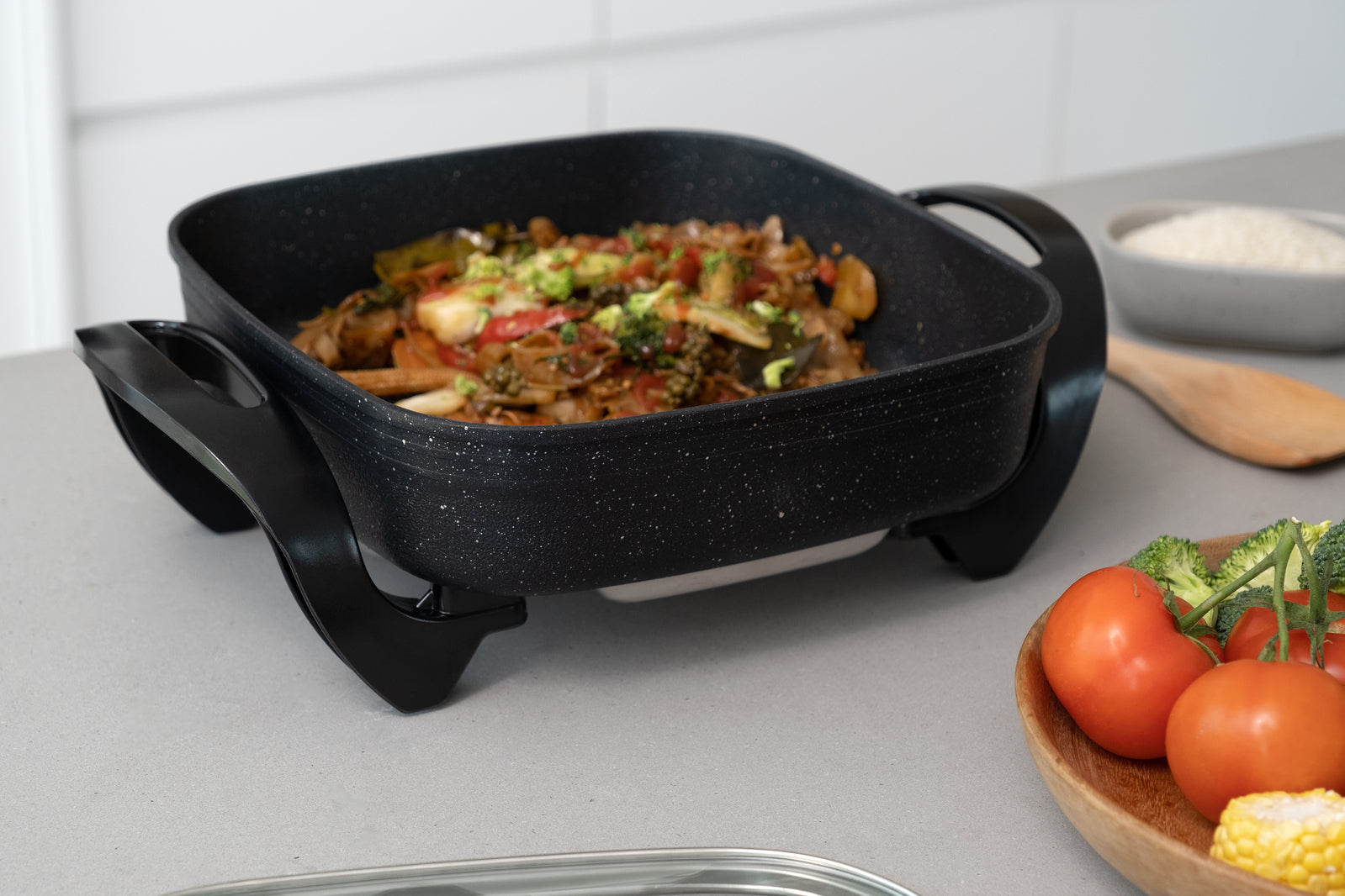 Stone Electric Fry Pan for Cooking, 7.2L Capacity, Non-Stick-ACT