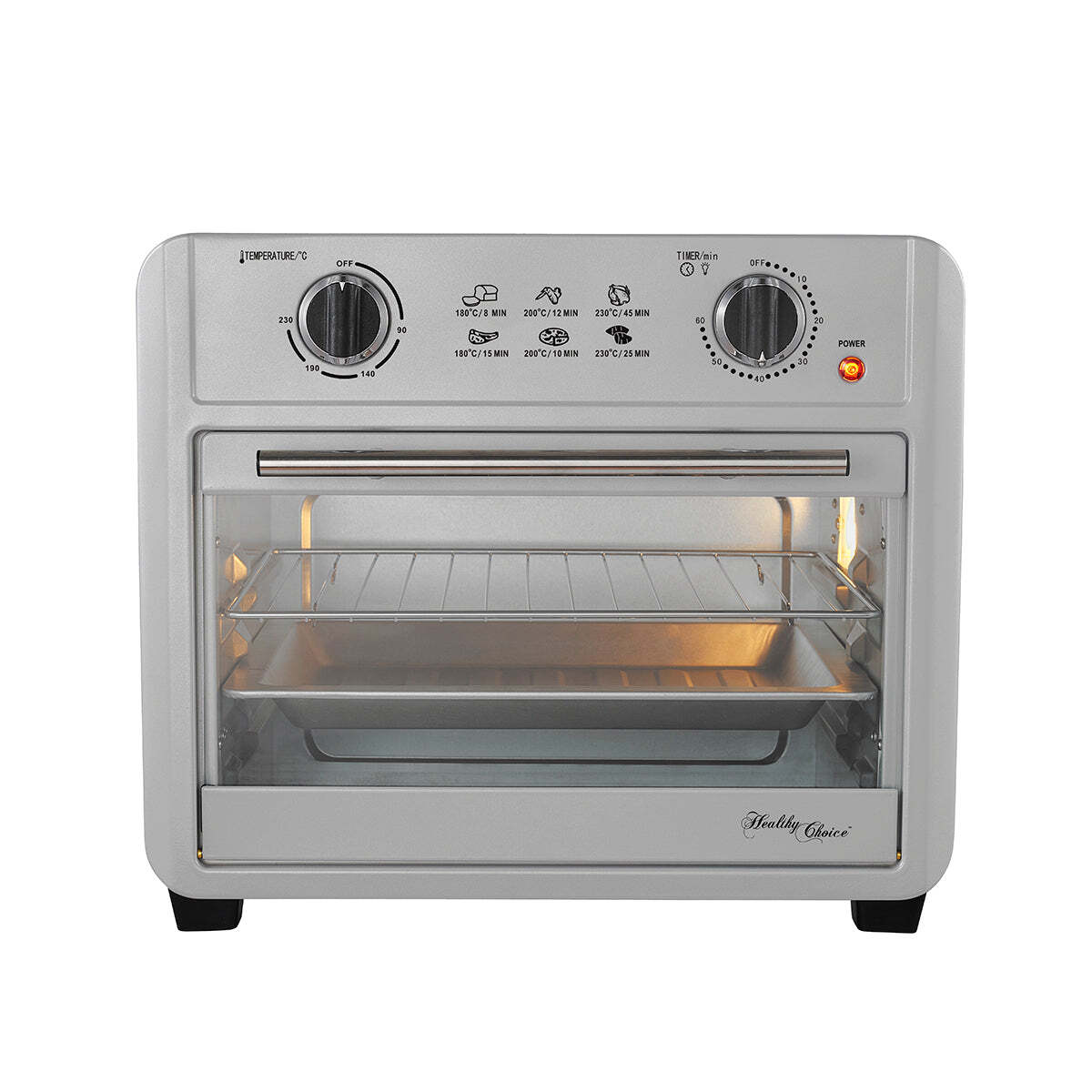 23L Air Fryer Oven + 3 Cooking Accessories (Silver) 23L Capacity-QLD_Rural