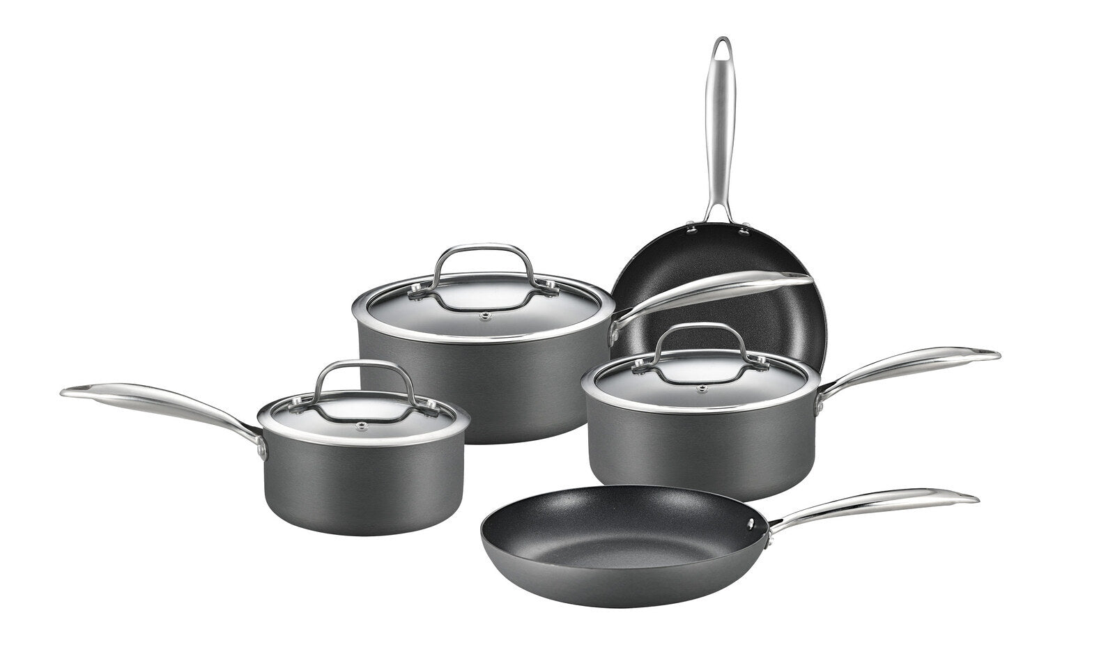 8-Piece Cookware Set with Non-stick Coating and Glass Lids-SA_Metro