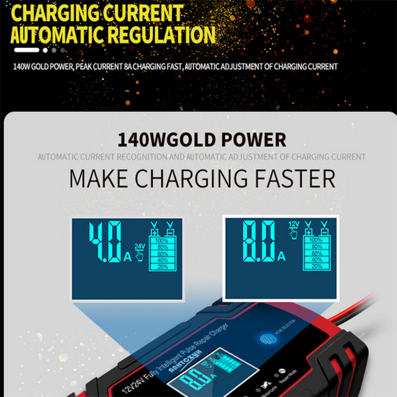 12V/24V Car Battery Charger Smart Trickle Repair Caravan Motorcycle Boat GEL/AGM-NSW_Metro