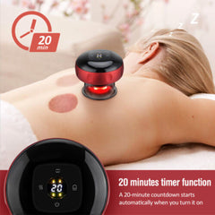 12 levels Electric Cupping Therapy Smart Scraping Massager Red Light Heating Body Slimming Red-VIC_Rural