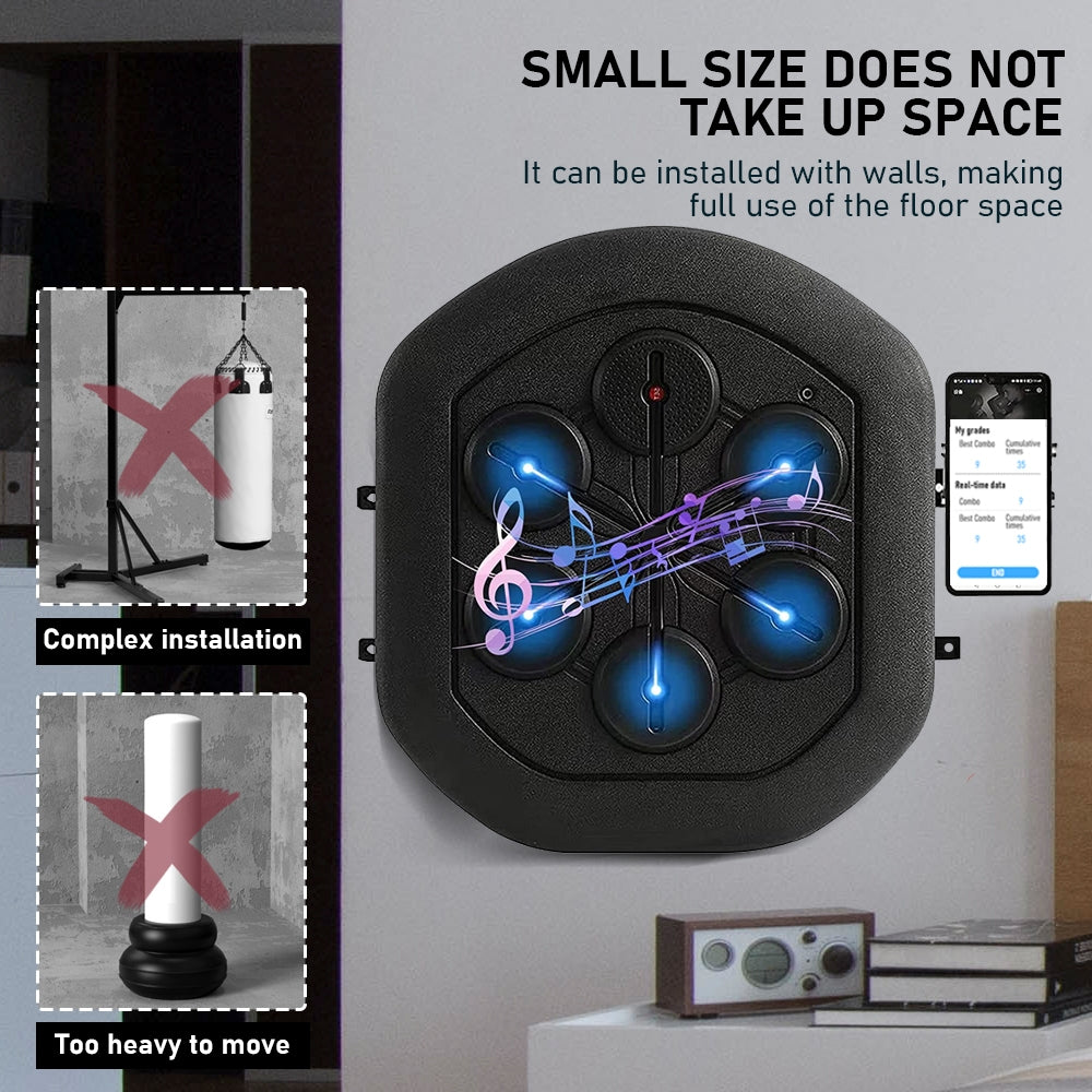 Music Boxing Training Electronic Boxing Wall Target Glove Intelligent APP Combat-QLD_Rural