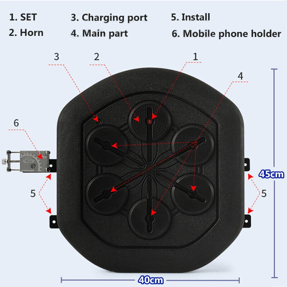 Music Boxing Training Electronic Boxing Wall Target Glove Intelligent APP Combat-SA_Rural