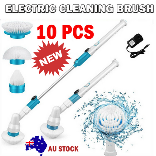 10PCS Rechargeable Spin Scrubber Electric Turbo Scrub Cleaning Brush Cordless Kit-NSW_Metro