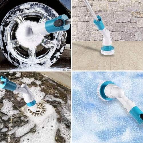 5PCS Rechargeable Spin Scrubber Electric Turbo Scrub Cleaning Brush Cordless Kit-ACT