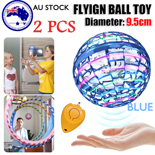 2pcs BLUE Flying Ball Mini Hand UFO Toys Drone Helicopter Hover Quadcopter Kids Toys Gifts-ACT