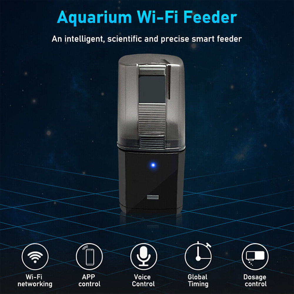 WiFi Automatic Fish Food Feeder Pet Feeding Aquarium Tank Pond Dispenser USB-ACT