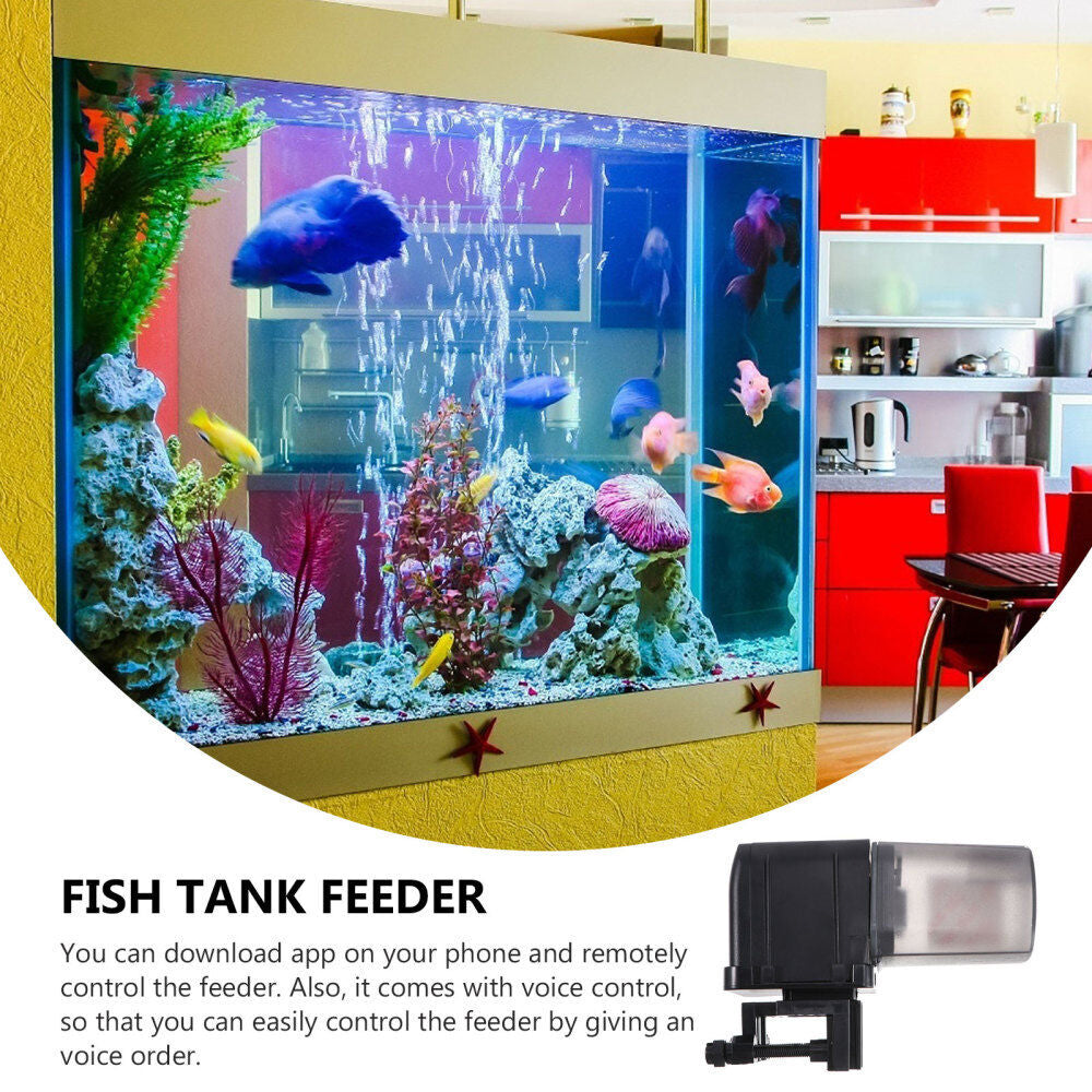 WiFi Automatic Fish Food Feeder Pet Feeding Aquarium Tank Pond Dispenser USB-ACT