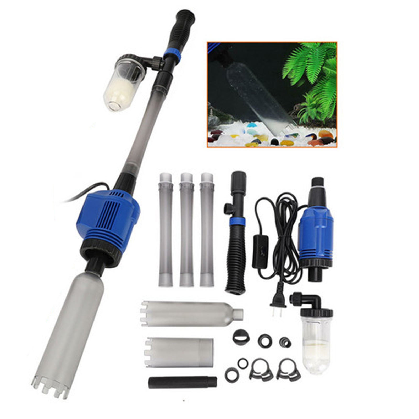 Electric Aquarium Fish Tank Cleaner Water Exchanger Siphon Vacuum Sand Cleaner-ACT