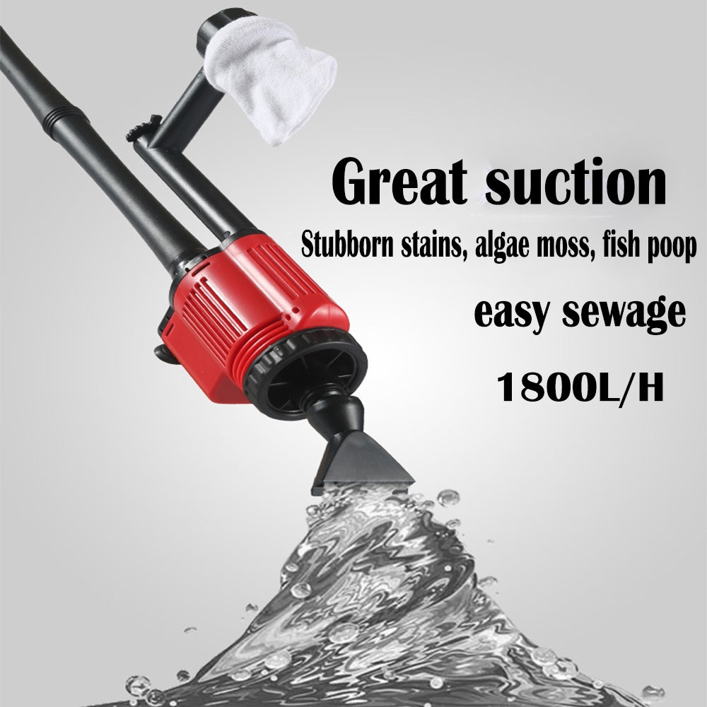 Aquarium Electric Siphon Pump Vacuum Cleaner Fish Tank Clean Water Change Gravel-TAS_Metro