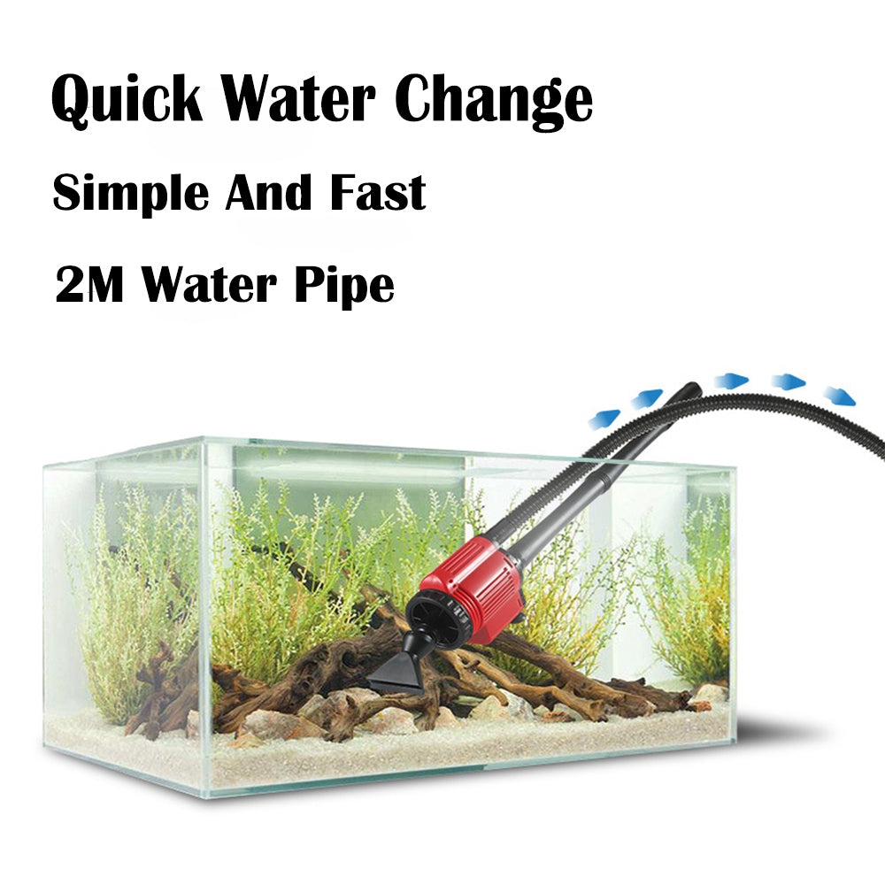 Aquarium Electric Siphon Pump Vacuum Cleaner Fish Tank Clean Water Change Gravel-ACT