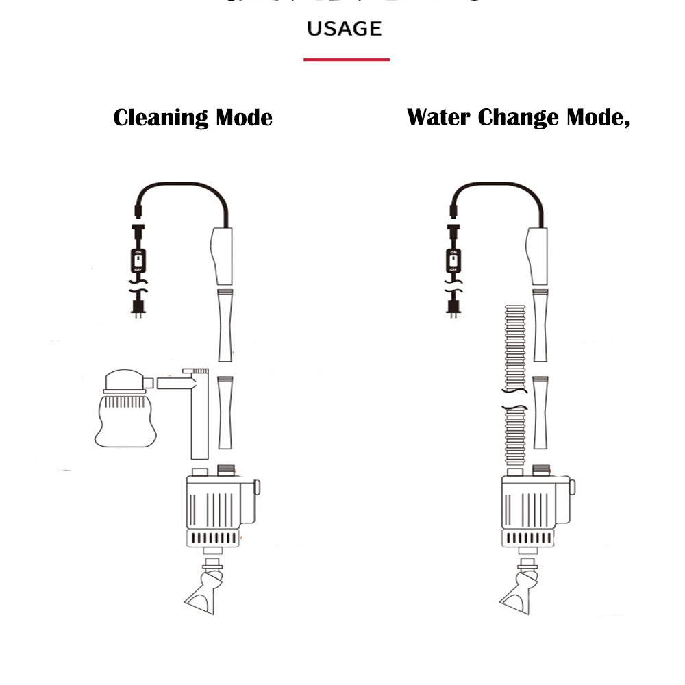 Aquarium Electric Siphon Pump Vacuum Cleaner Fish Tank Clean Water Change Gravel-SA_Metro