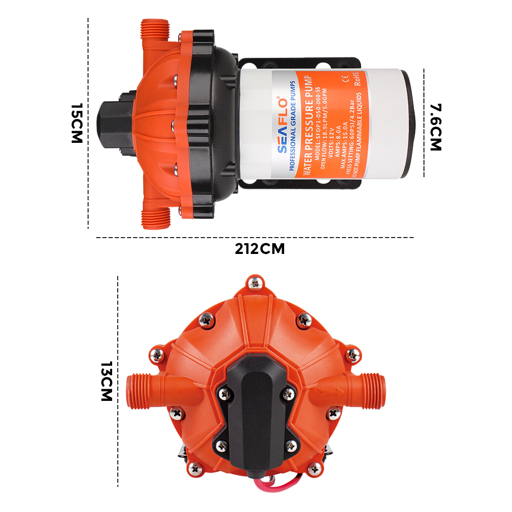 SEAFLO 70PSI Deck Washdown Pump Kit for Boat Caravan Yacht Wash Pump 12V 5GPM-ACT