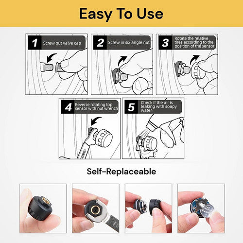 Car TPMS Wireless Car Tire Tyre Pressure Monitor System LCD Tester + 4 Sensors