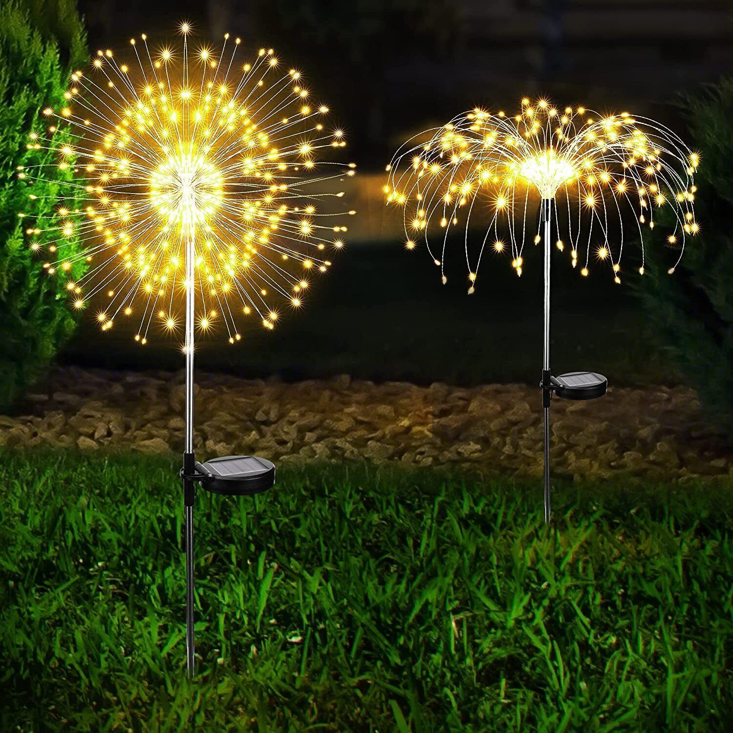 Warm White Fireworks 120 LED Fairy String Lights Starburst Solar Xmas Garden Night Lamp Hot NEW-TAS_Metro