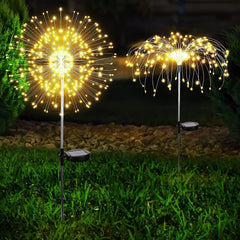 Warm White Fireworks 120 LED Fairy String Lights Starburst Solar Xmas Garden Night Lamp Hot NEW-NT_Rural