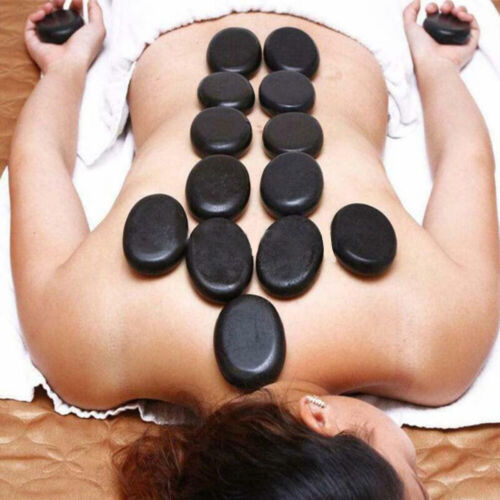 16 Pcs Hot Massage Basalt Stone Volcanic Stones Kit Rock SPA Oiled Massager Salon-ACT