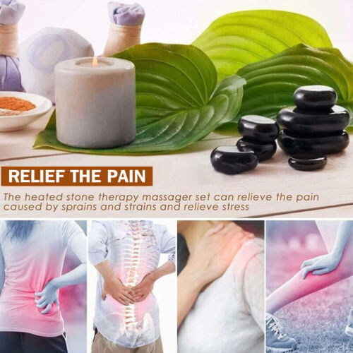 16 Pcs Hot Massage Basalt Stone Volcanic Stones Kit Rock SPA Oiled Massager Salon-ACT