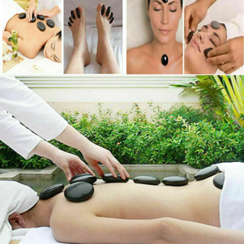 16 Pcs Hot Massage Basalt Stone Volcanic Stones Kit Rock SPA Oiled Massager Salon-ACT