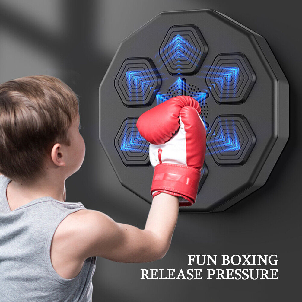 Electronic Music Boxing Wall Target Training Smart Wall Mounted Combat AU With Kids Gloves-SA_Rural
