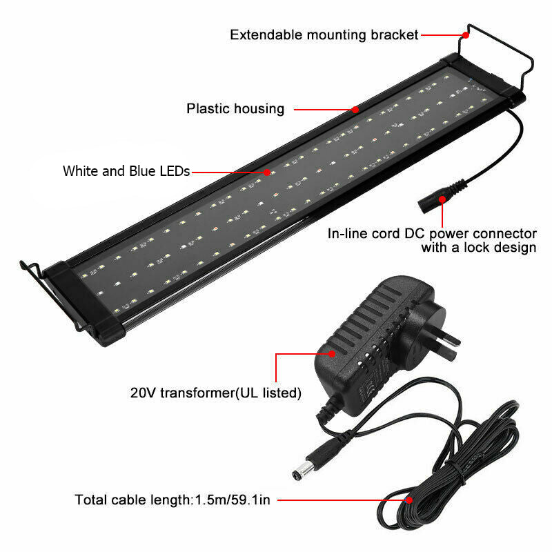 90cm Aquarium Light Lighting Full Spectrum Aqua Plant Fish Tank Bar LED Lamp-VIC_Metro