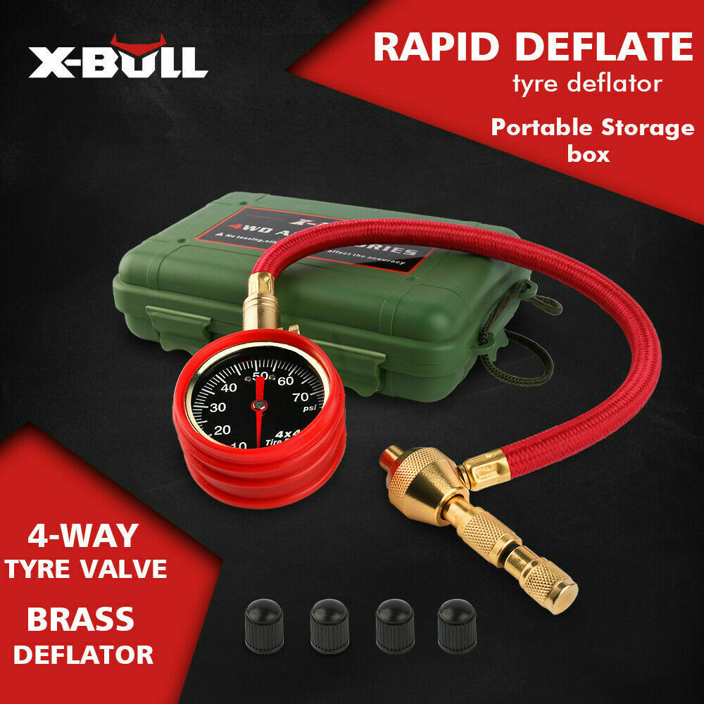 X-BULL Tyre Deflator Tire Air Deflators Rapid With Pressure Gauge Valve Tool 4WD