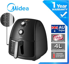 Midea 4L 1500W Multi-functional Air Fryer - Black-WA_Rural