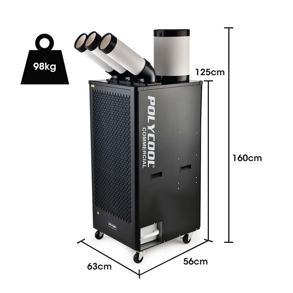 POLYCOOL 6.5kW Portable Industrial Spot Cooler, with Triple Cooling Ducts, 15A Plug-ACT