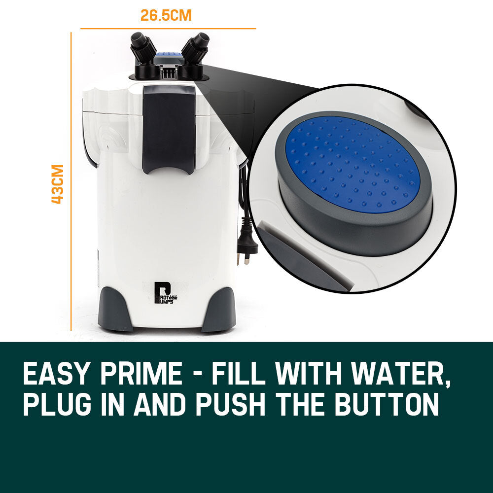 PROTEGE Aquarium External Canister Filter Aqua Fish Tank Pond Pump UV Light 1850 L/H-QLD_Metro