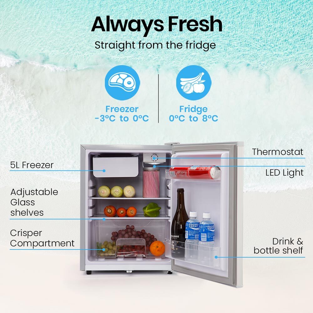 GECKO 70L Portable Fridge Freezer for Car Camping Caravans Fridges Refrigerator Cooler 12V/24V/240V-ACT