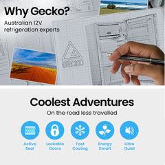 GECKO 70L Portable Fridge Freezer for Car Camping Caravans Fridges Refrigerator Cooler 12V/24V/240V-SA_Rural