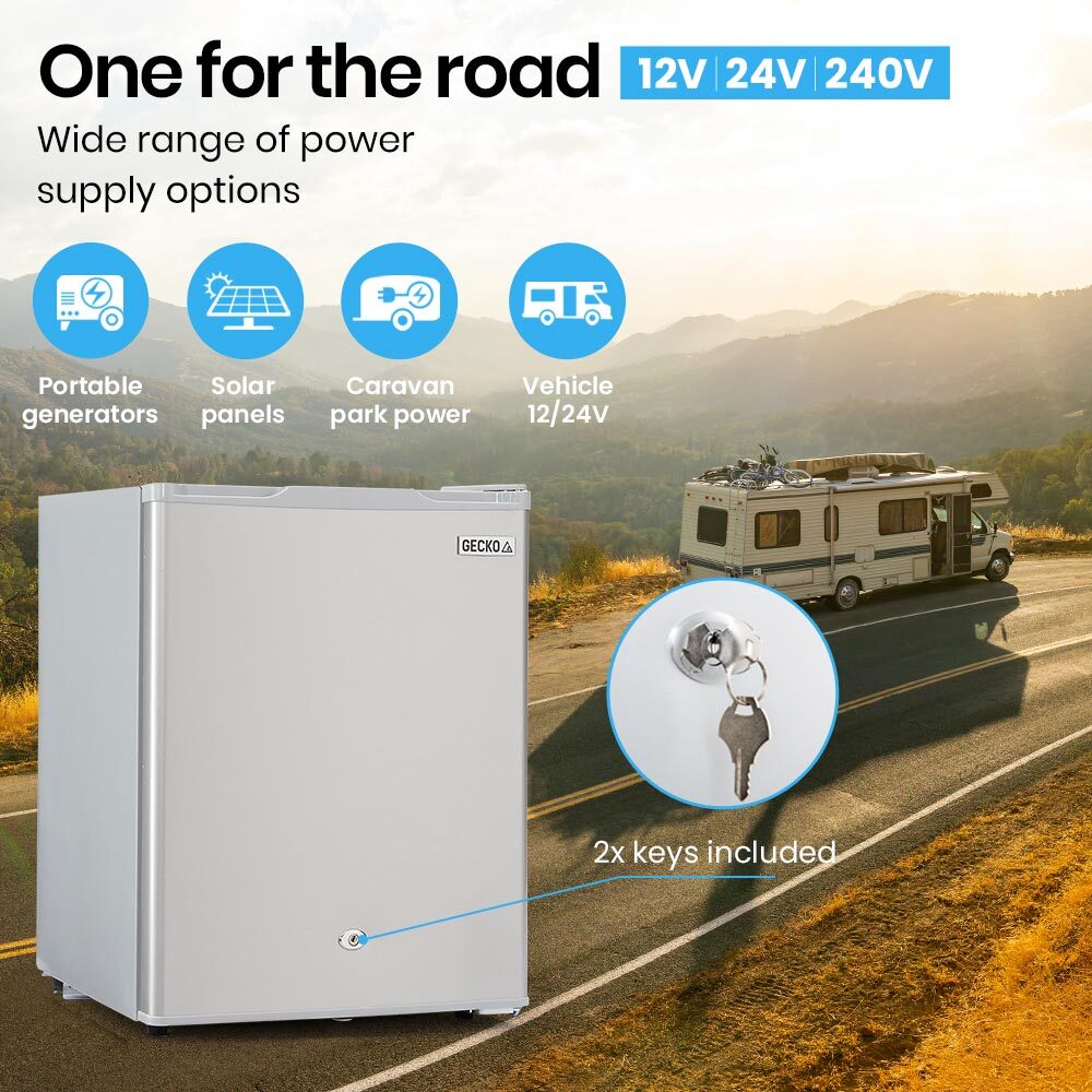 GECKO 70L Portable Fridge Freezer for Car Camping Caravans Fridges Refrigerator Cooler 12V/24V/240V-QLD_Rural