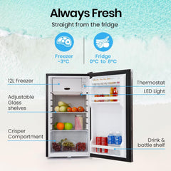 GECKO 95L Portable Upright Fridge Freezer Camping Caravans Bar Fridges 12V/24V/240V Refrigerator-WA_Metro