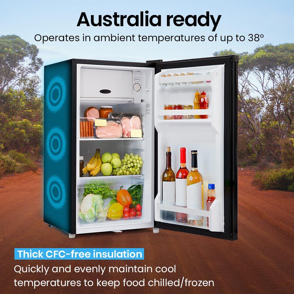 GECKO 95L Portable Upright Fridge Freezer Camping Caravans Bar Fridges 12V/24V/240V Refrigerator-ACT