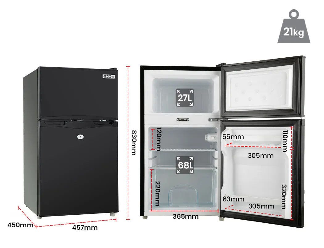 GECKO 95L Portable Upright Fridge Refrigerator 12V/24V/240V Caravan Motorhome-VIC_Metro