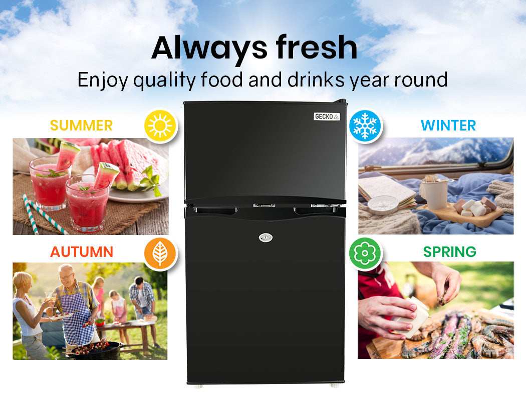 GECKO 95L Portable Upright Fridge Refrigerator 12V/24V/240V Caravan Motorhome-ACT