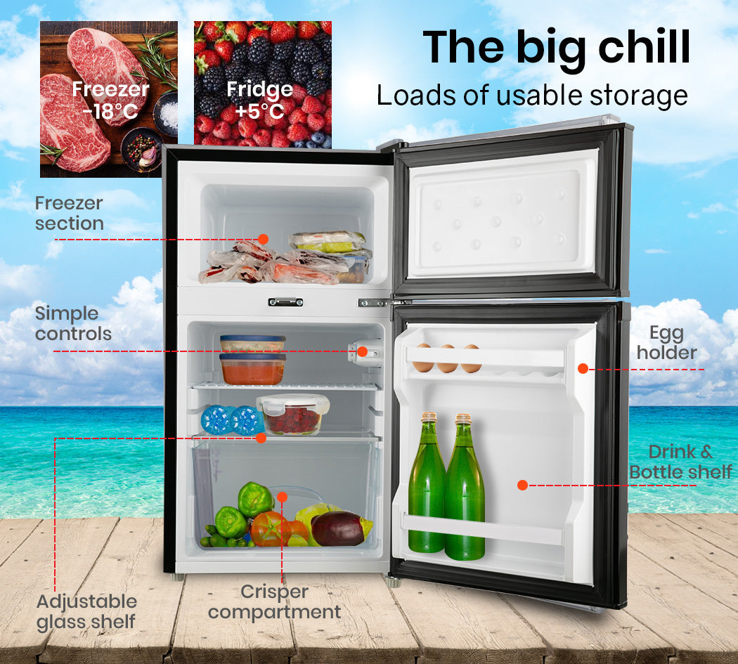 GECKO 95L Portable Upright Fridge Refrigerator 12V/24V/240V Caravan Motorhome-ACT