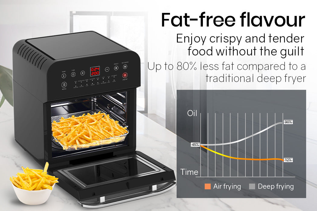 EUROCHEF 16L Air Fryer Electric Digital Airfryer Rotisserie Dry Large Big Cooker-ACT