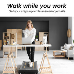 PROFLEX Electric Walking Pad Under Desk Treadmill, Remote Control, Compact Foldable Size, Tablet Holder, LCD Display, Walk or Light Jog