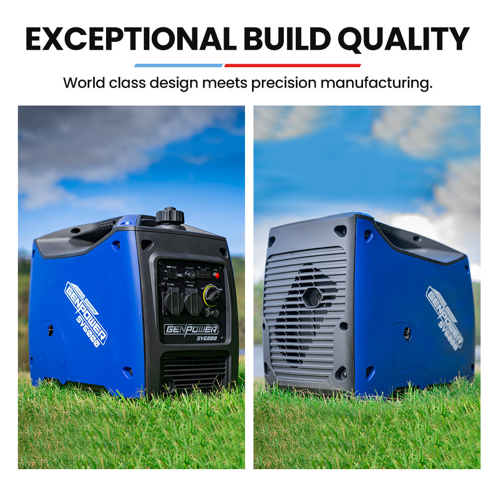 GENPOWER Inverter Generator Portable 3.5kW Max Petrol Pure Sine Wave Camping Power Station Blue-SA_Rural